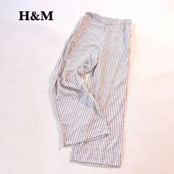 에이치앤엠 스트라이프 와이드 팬츠 EUR 36 네이비 화이트