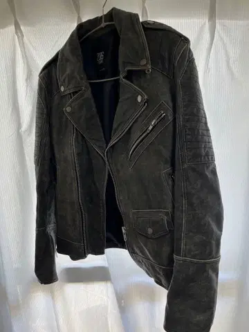 206 HOMME 다크 그레이 가죽 라이더 자켓