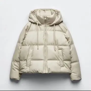ZARA 인조 가죽 다운 자켓 L