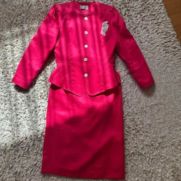 쇼와 레트로 핑크 셋업 자켓 스커트 9호 버블