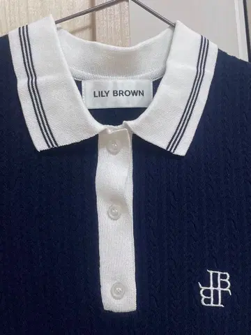 Lily Brown (1회 착용) 폴로 니트 미니 원피스 네이비