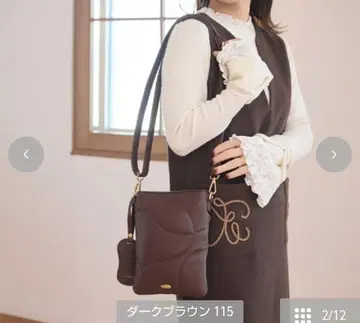 시마무라 tal by yumi 퀼팅 숄더백 다크 브라운