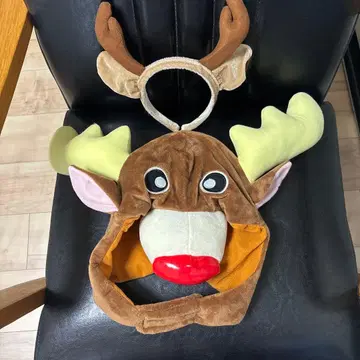 루돌프 모자와 머리띠 세트