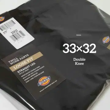 33 x 32 [ 새상품 미사용 ] 디키즈 더블니 85283 BLACK