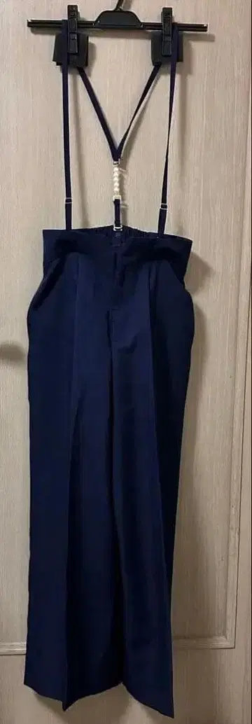 PROPORTION BODY DRESSING 펄 서스펜더 와이드 팬츠