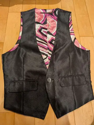 SEANA 호스트 V계 크리스탈 광택 슬림 베스트 남성용 M