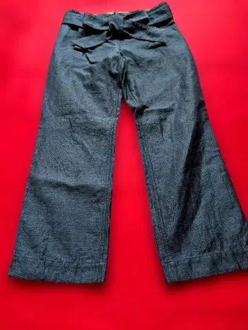 허리 리본 네이비 팬츠