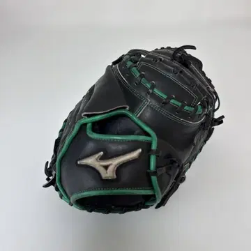 Mizuno 소프트볼 포수 미트 성인용 블랙/그린