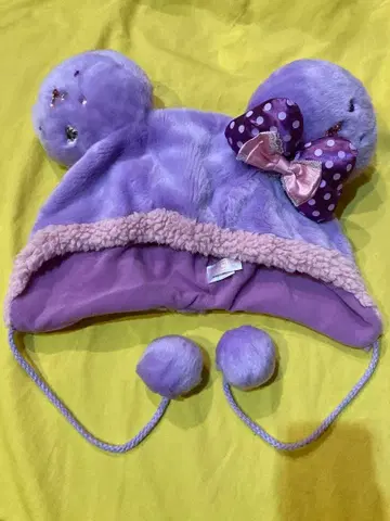 1회 사용 디즈니 미니 팬캡 모자 보라색 퍼플 Disney