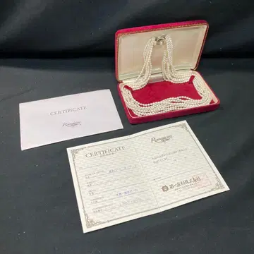 [ 펄 ] 9연 펄 목걸이 천연 담수 진주 클로징 실버 보증서 첨부