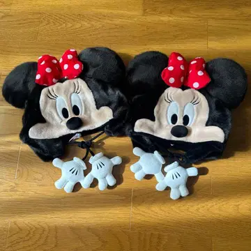 미니 마우스 귀달린 퍼 모자 미니 팬캡