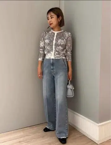 미사용 새상품 celford 플라워 프린트 시어 가디건