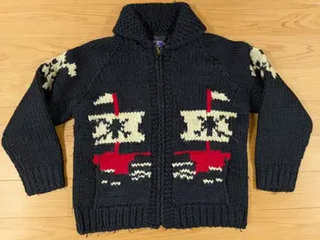 웨어하우스 코위찬 니트 해적 패턴 블랙 M