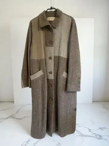코튼하우스 아야 가을/겨울 코트 울 린넨 롱 코트 한 번만 사용