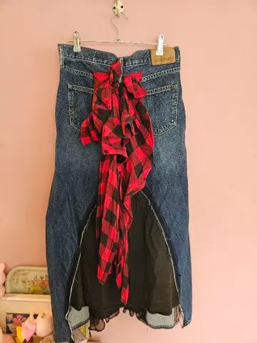 리메이크 데님 스커트 M 사이즈