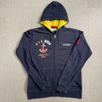 AVIREX 네이비 집업 후드티