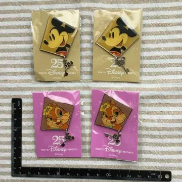 도쿄 디즈니 리조트 25주년 핀 배지 4개 세트