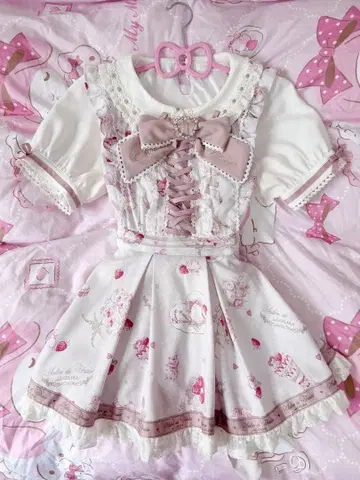 LIZLISA Salon de Fraise 패턴 셋업 핑크