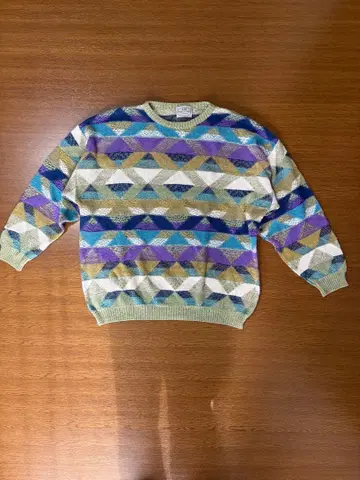 기하학 패턴 니트 스웨터 멀티 컬러