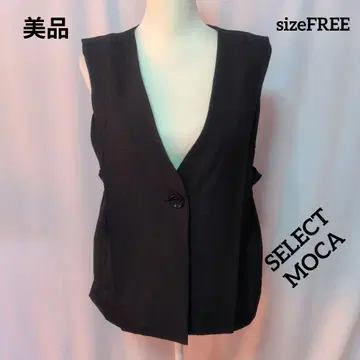 새상품급 SELECT MOCA 블랙 슬리브리스 베스트 V넥