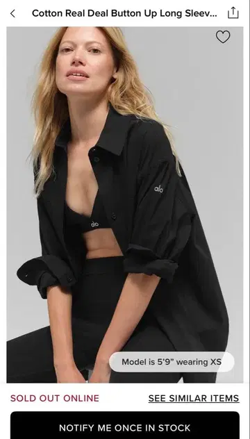 ALO Cotton Real Deal Button UpLongSleeve