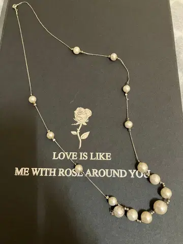 펄 스테이션 목걸이 실버 롱 캐주얼 포멀