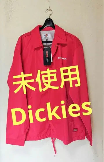 미사용 남성용 Dickies 나일론 자켓 빨간색 하프 코트