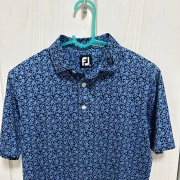 FJ 꽃무늬 피케 셔츠 파랑
