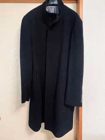 스탠드 카라 코트 캐시미어 혼방 코트