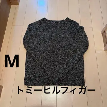 타미힐피거 그레이와 베이지 믹스 색상 니트 스웨터 여성용 M