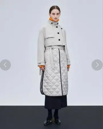 UNITED TOKYO 믹스처 퀼팅 코트