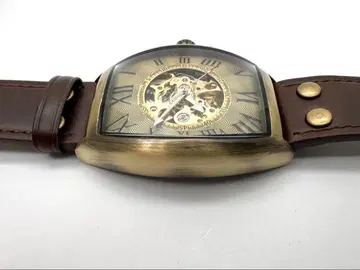 남성용 앤티크 스켈레톤 자동 와인딩 손목시계 브론즈 케이스
