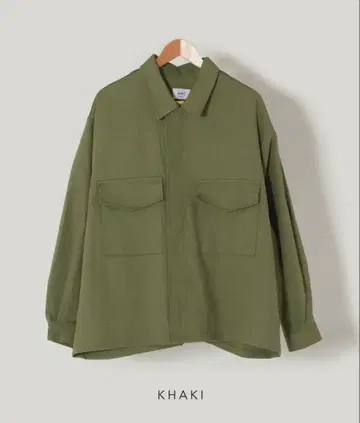 택 포함 미사용품 더블 포켓 오버 자켓 카키