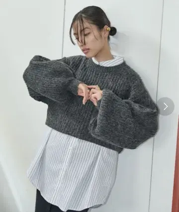 ALC. 알파카 터치 숏 길이 니트