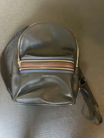 Paul Smith 블랙 백팩 스트라이프 지퍼 포함