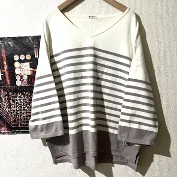 오르치발 V넥 바스크 셔츠 베이지 새상품급