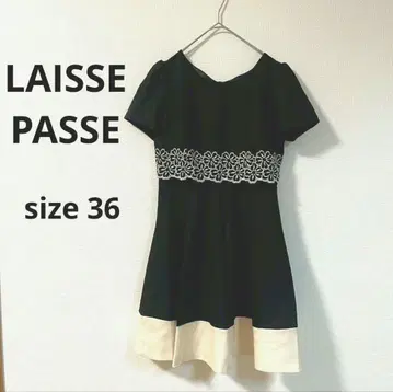 레스 빠세 원피스 사이즈 36 블랙 울 100% 반팔 절개