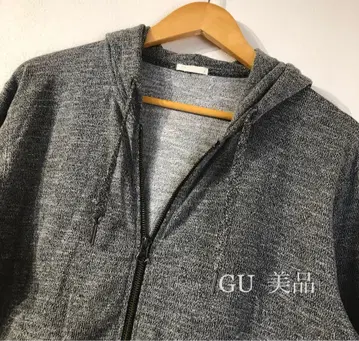 새상품급 GU 집업 후드티 차콜 그레이