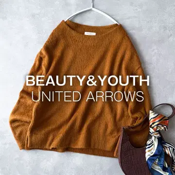 B&Y 유나이티드 애로우즈 일본제 울 니트 샤기 브라운 F18