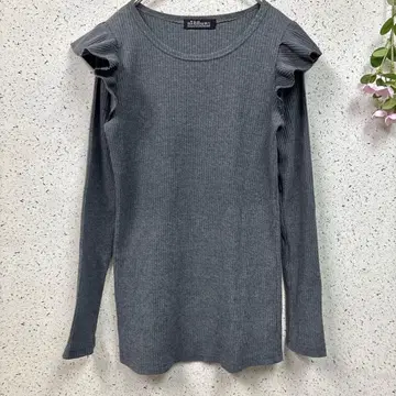 [ niBBuns ] 긴팔 리브 니트 원피스 프릴 (S)