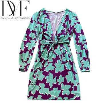 DIANE VON FURSTENBERG 보타이 꽃무늬 티셔츠 튜닉