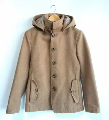 새상품급 저널 스탠다드 울 숏코트 2way 후드 부착 소가죽