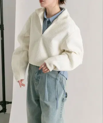 하프 ZIP 커브 슬리브 풀오버 하프