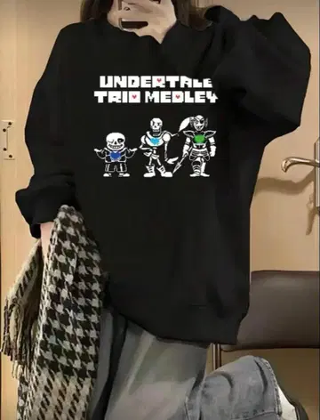 [ 새상품 ] UNDERTALE 맨투맨 XL 블랙 언더테일 게임T