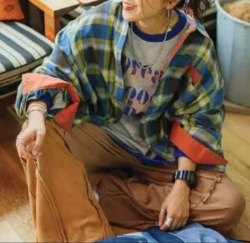 니코앤드b with m 컬러풀 체크 셔츠