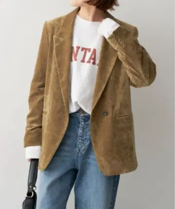 [ 미사용 새상품 ] Spick & Span*벨벳 피크드 라펠 자켓 38