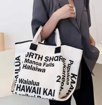 로고 프린트 토트백 마더백