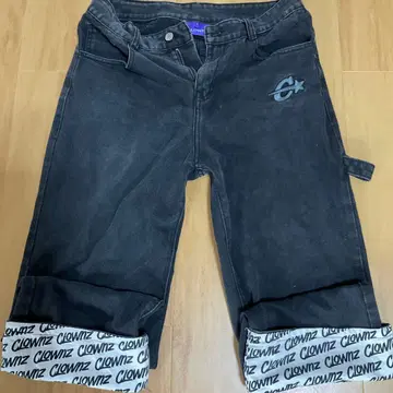 CLOWNZ 블랙 데님 롤업