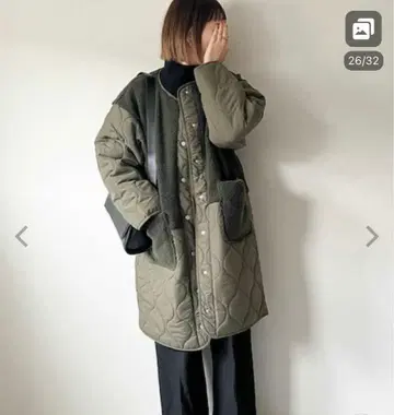 reca 노카라 보아 x 호리병 퀼트 코트 M