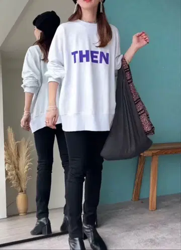 새상품급 zena 2way THAN. 로고 프린트 트레이닝복 맨투맨